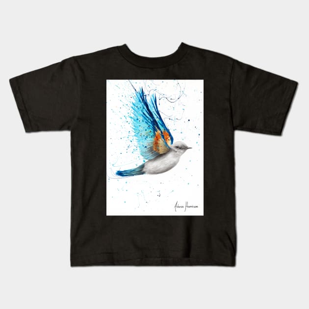 Happy Blue Kids T-Shirt by AshvinHarrison